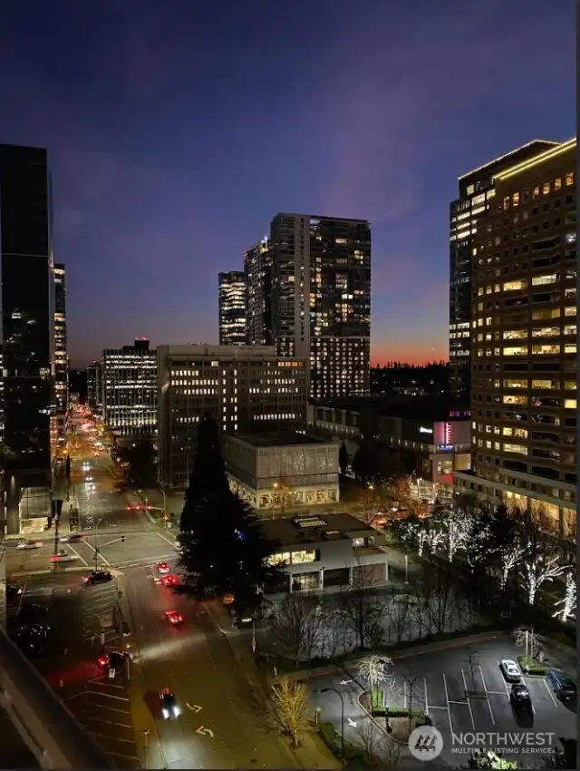 Sunset View of Downtown Bellevue from 1604
