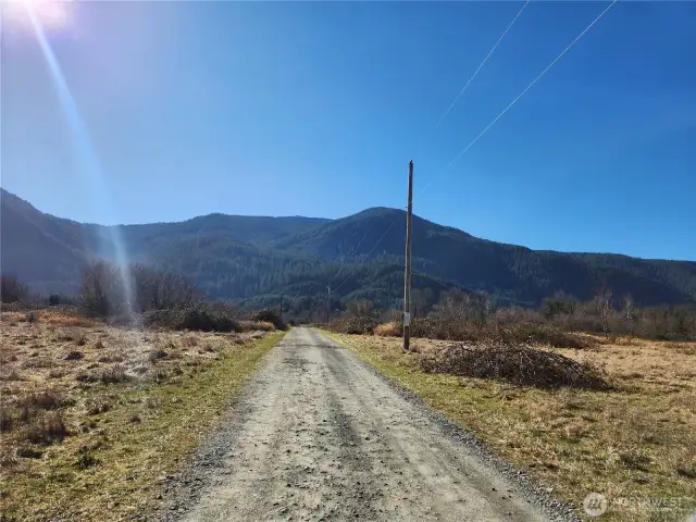 Looking down road from property