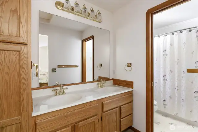 Primary bathroom with double sinks