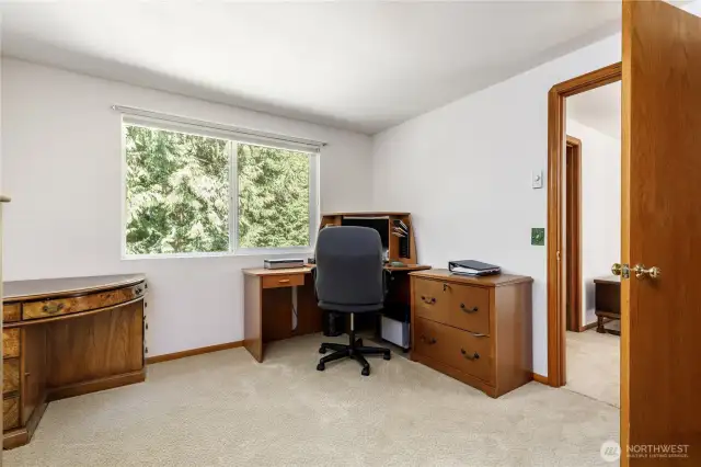 Upstairs office with view to backyard