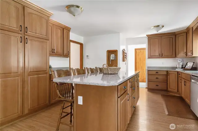 Tons of storage, desk area and coordinating engineered hardwoods