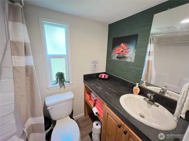 Full bathroom with counter space