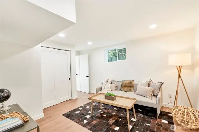 Lower level 4th non-conforming bedroom or expand MIL/ADU studio.