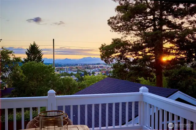 Enjoy quiet evenings overlooking the sunset and Cascade Mountain views.