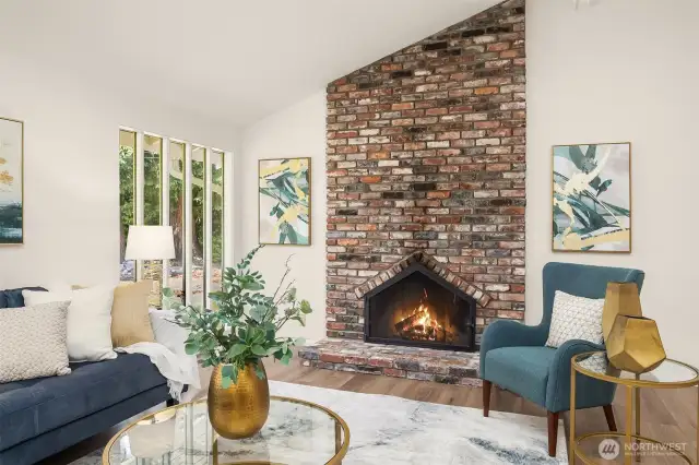 Log Fireplace
