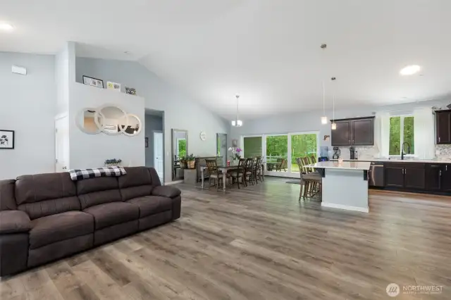 open floor plan living kitchen dining