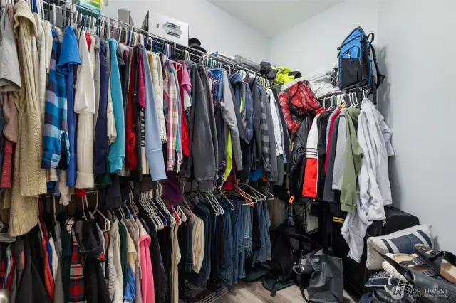 Large walk-in closet in the primary