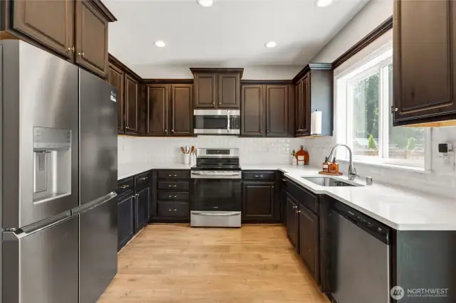 Stainless steel appliances.