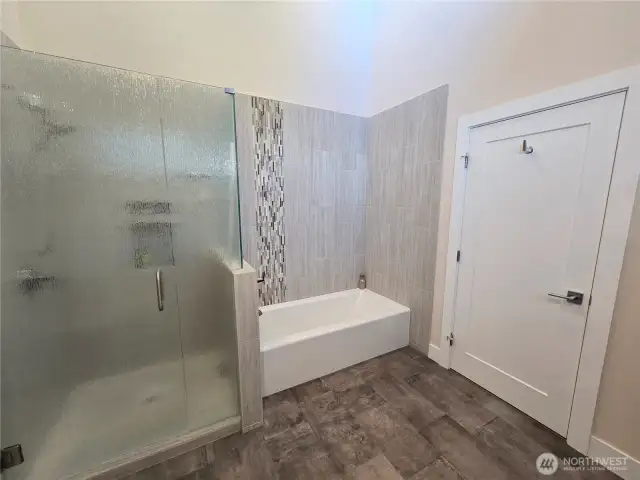 Tile Walk-In shower and Soak Tub