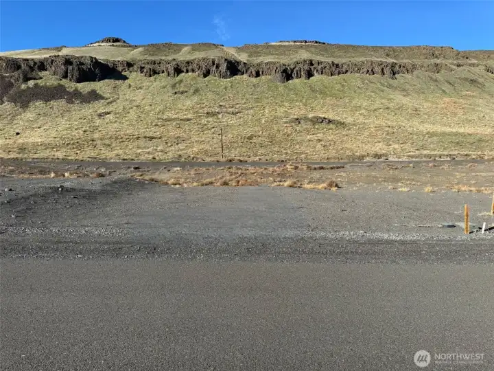 View of lot towards hills behind