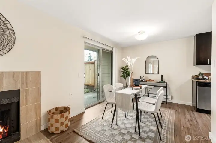 Dining space could easily fit a table for six!