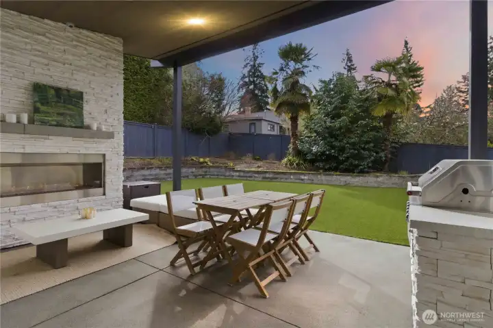 Entertain year round with covered outdoor area off kitchen.
