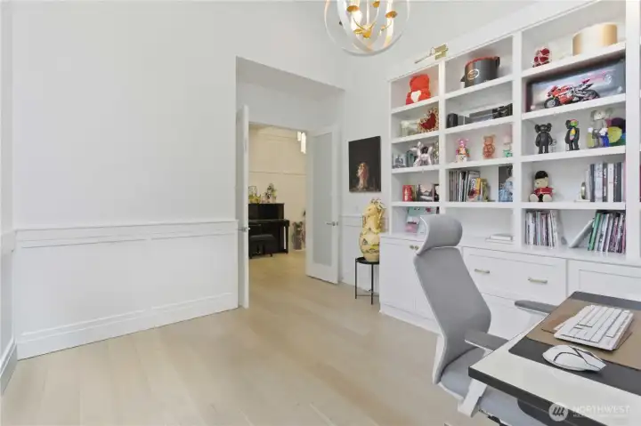 Office or flex room on main level with built in cabinets