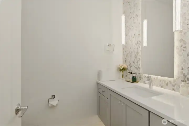 Main level powder room