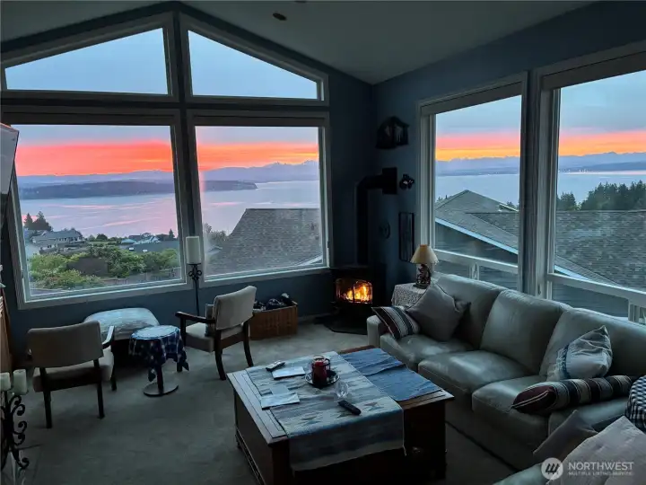 Sunrise shows from the main floor great room.