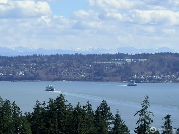Watch the Washington State Ferry boats cross from your new home!