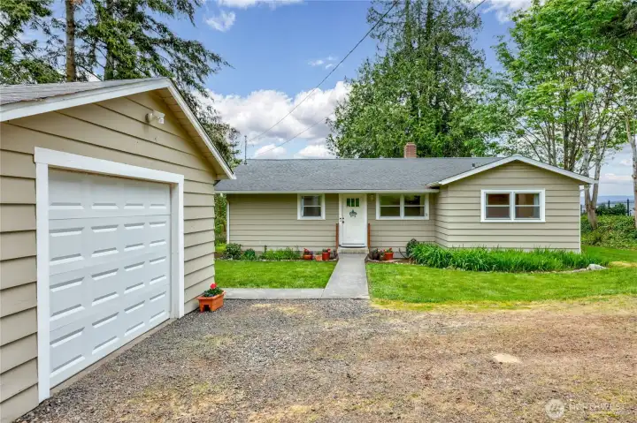 One car garage at the rear of the home.