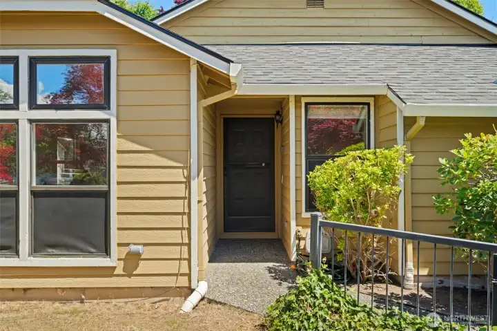 Covered front entry.