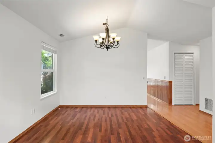 There is room for a large dining table.