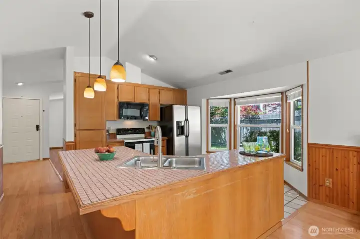 Efficient kitchen layout.