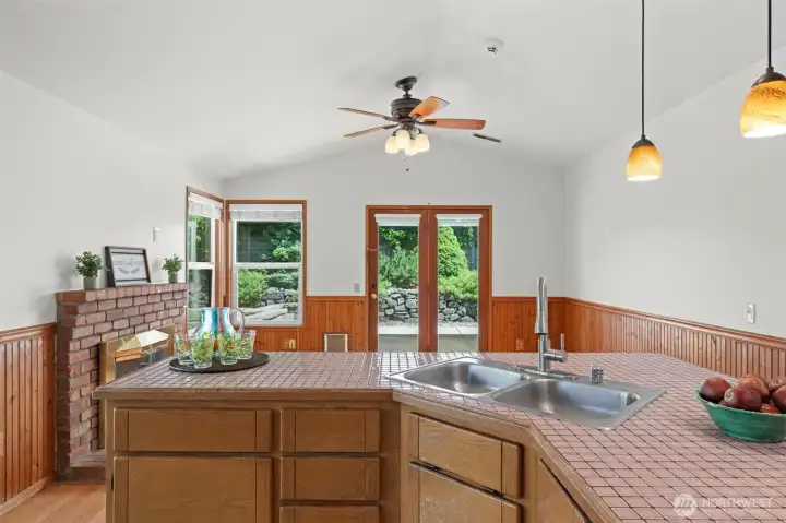 Kitchen is open to the Family room.