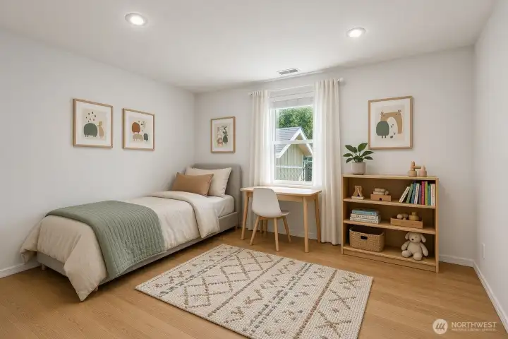 Bedroom 2 is virtually staged.