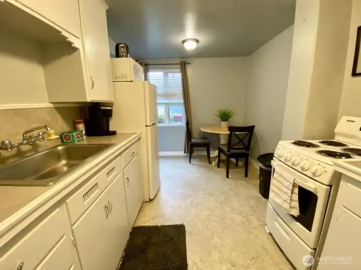 Unit C kitchen with eating space