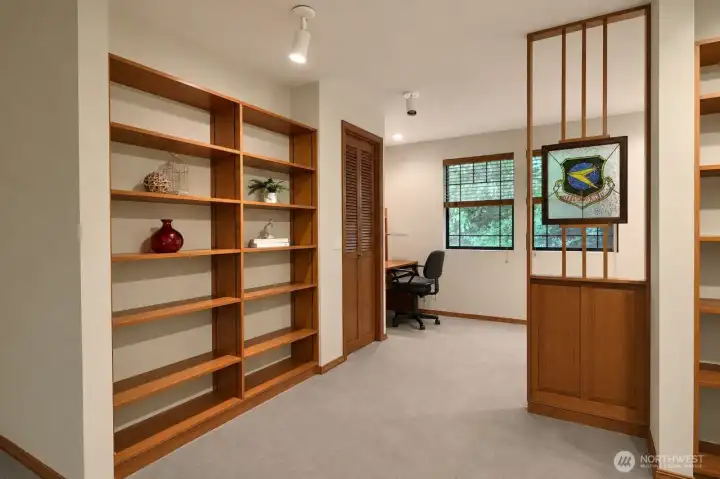 Book shelves in main floor office