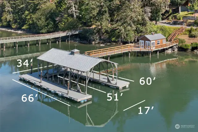 Approximate dimensions of the dock, buyer to verify.