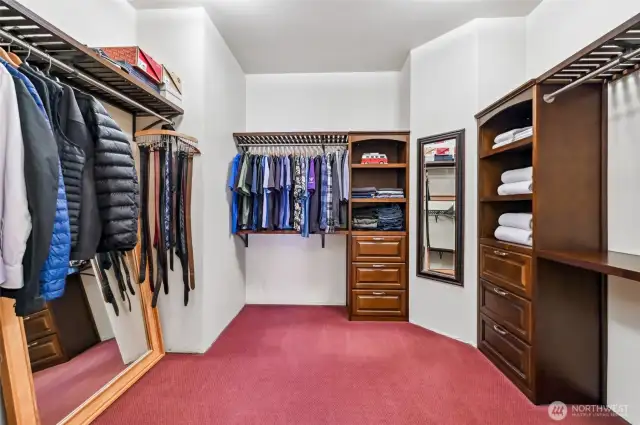 Amply sized Primary closet