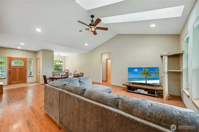 Living room.  Note bedroom door on far wall.