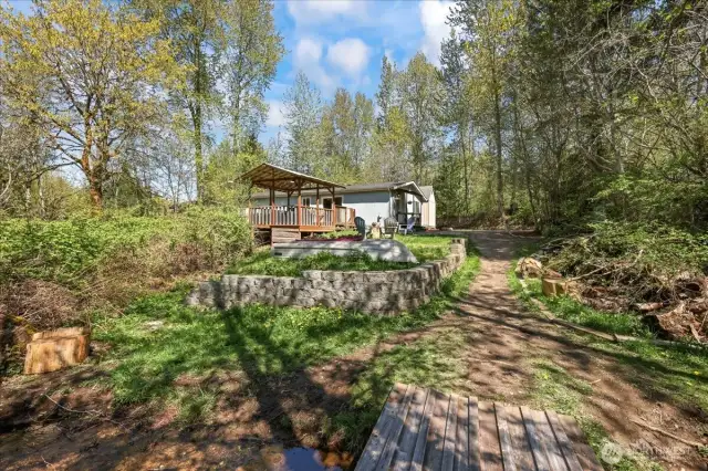 Looking back at the house