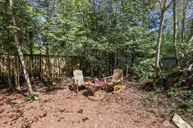 Sitting area behind the home