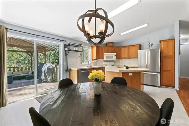 Open up the slider in the warmer months to take full advantage of the outdoor space.