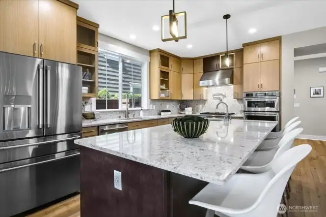 Quartz Slab Counters and Backsplash