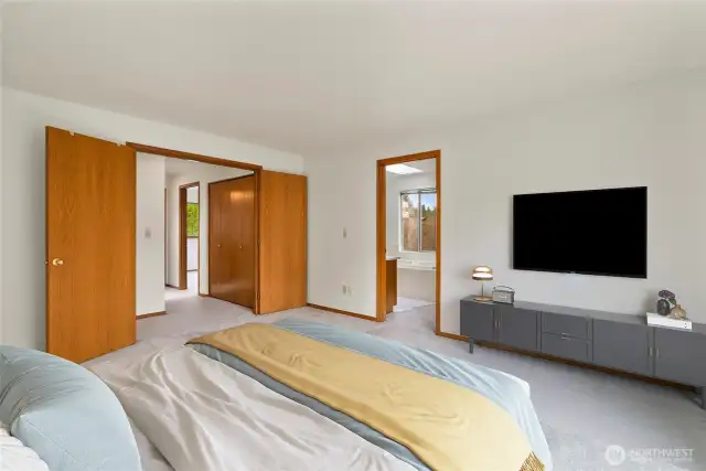 Primary Bedroom w Ensuite Bath Virtually Staged