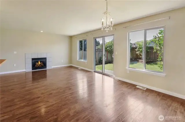 True great room feel with kitchen and dining area all connected.