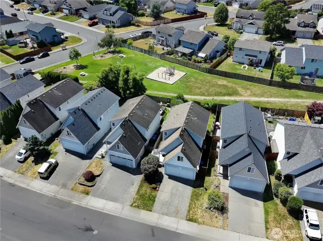 3rd house from the left means your back fence gate opens up to the middle of the park!