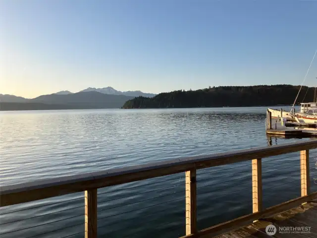 Hood Canal and Olympic Mtns from Union, WA public dock.