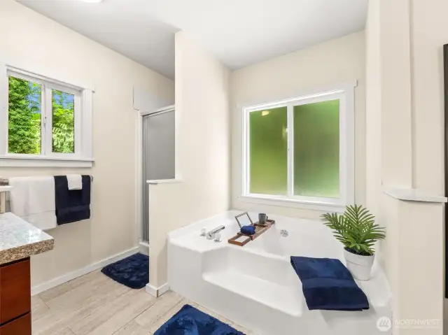 Complete with soaking tub.  Ahhhh...