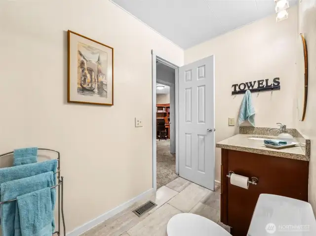 Another view of the large 2nd Full Bath and you can see the proximity to the Office/Bedroom from here.
