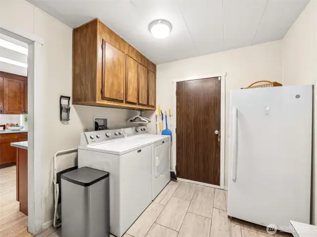 Utility Room is off the Carport/Patio entry of the home.  This space is huge and offers room for a large pantry or additional storage for small appliances, etc.  (Freezer goes with Seller).