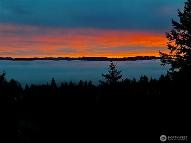 Beautiful sunrises over the mountains await your viewing.