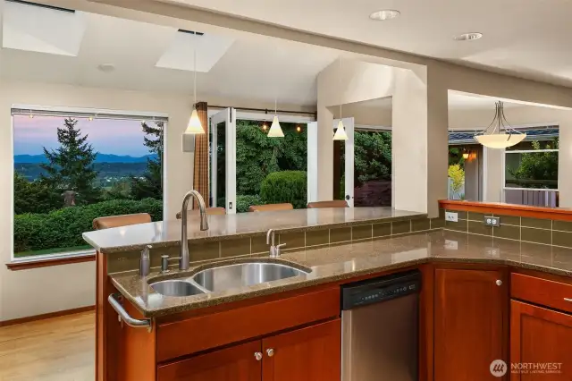 Time in the kitchen goes by easily as you enjoy the views!