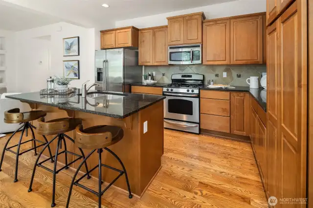 Ample counterspace and storage.