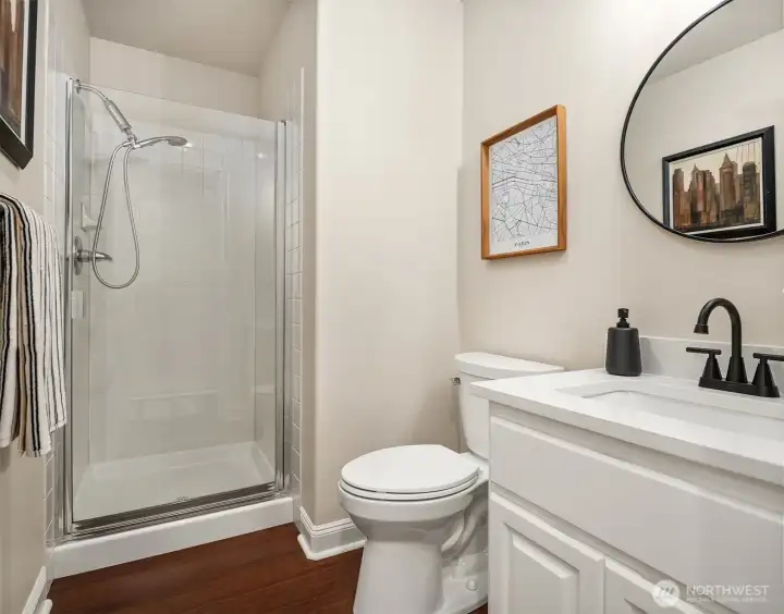 3/4 main level bathroom.