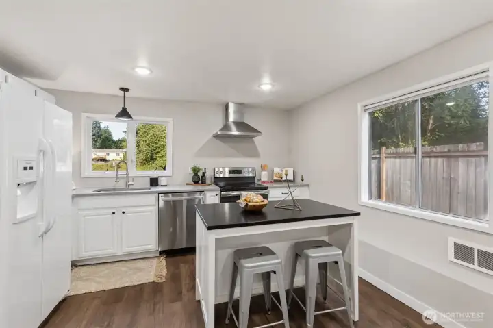 New cabinets, countertops, floors!