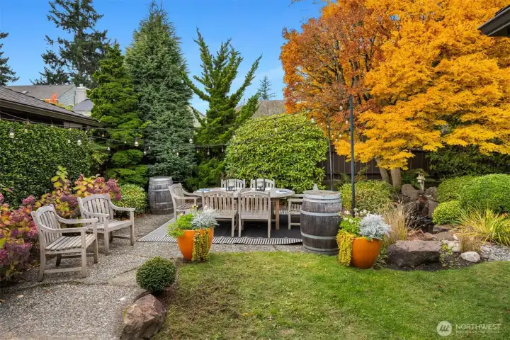 Patio for entertaining and dining in the backyard