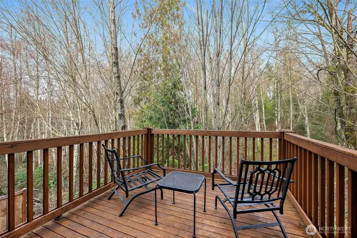 The deck would make a great spot for Al fresco dining and AM coffee
