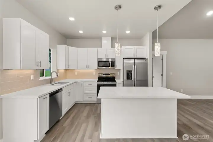 Images shown are from a different home previously constructed by this builder and are provided as examples of workmanship, finish quality, and design style only. The subject property is currently under construction, and specific materials, colors, fixtures, and features may differ upon completion.